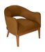 Fauteuil velours LIBOR - Marron-1