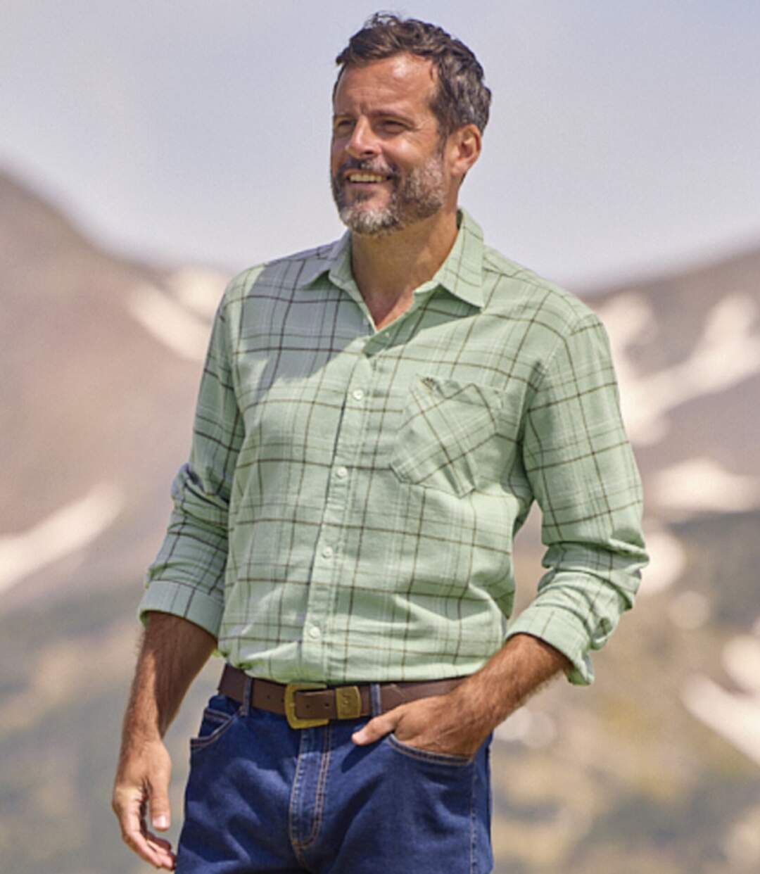 La Chemise en Flanelle à Carreaux Verts-1