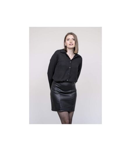 Jupe courte droite en simili cuir XOCHI - Dona X Lisa