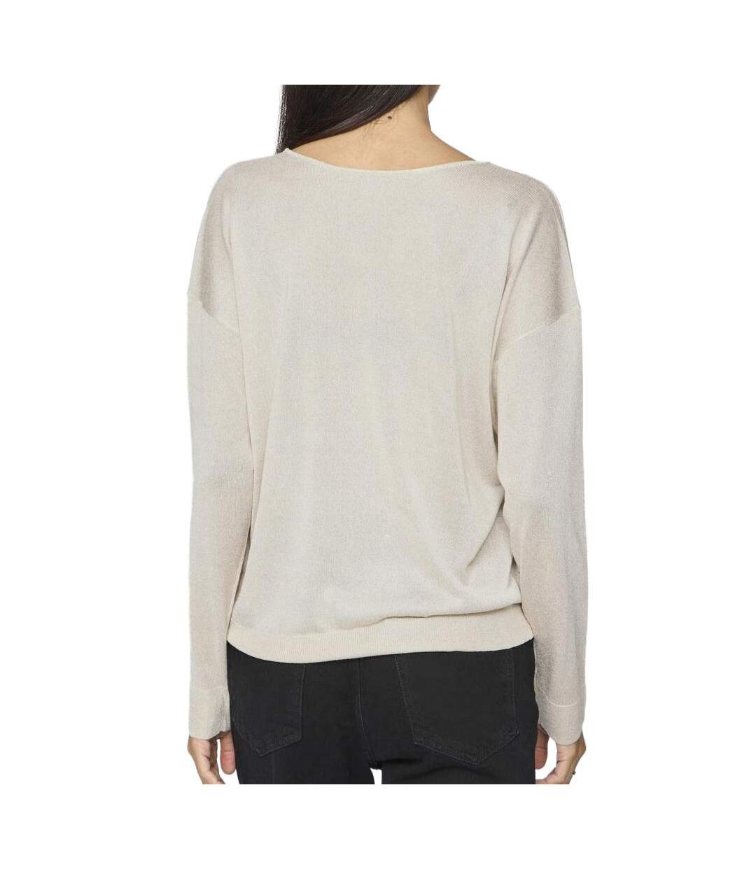 Pull beige femme vila novy-2
