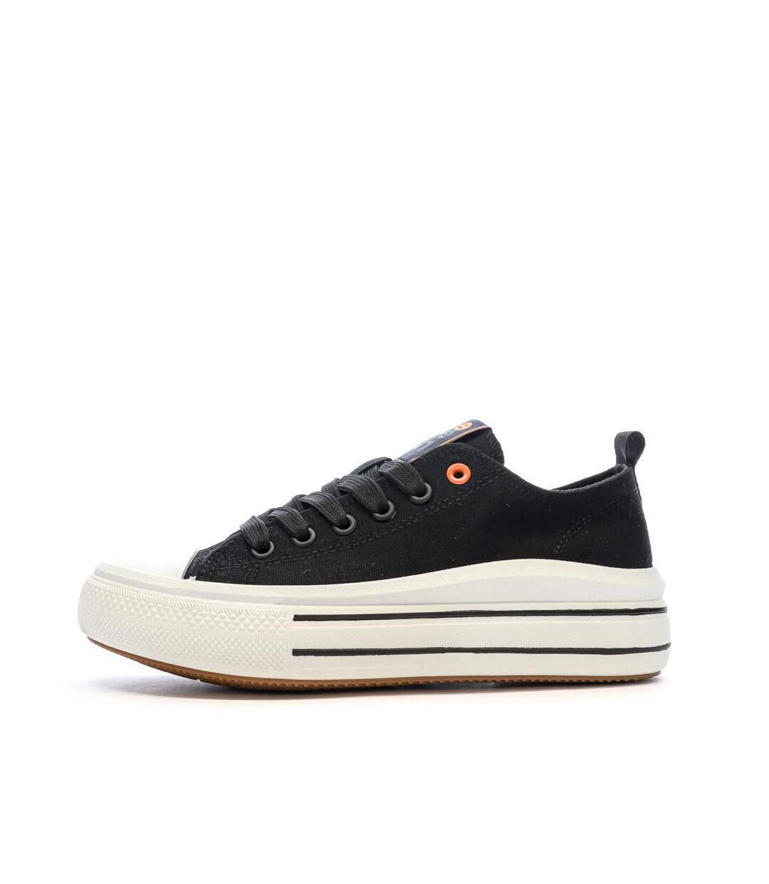 Baskets basses noires femme refresh lona-1