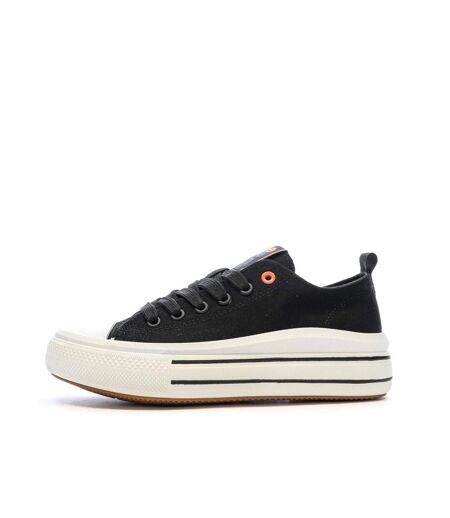 Baskets basses noires femme refresh lona