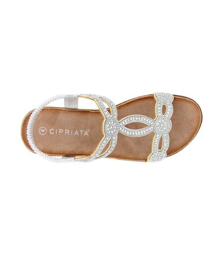 Cipriata Womens/Ladies Giada Shimmer Sandals (Silver) - UTDF2417