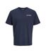 T-Shirt bleu foncé homme jack & jones front-1