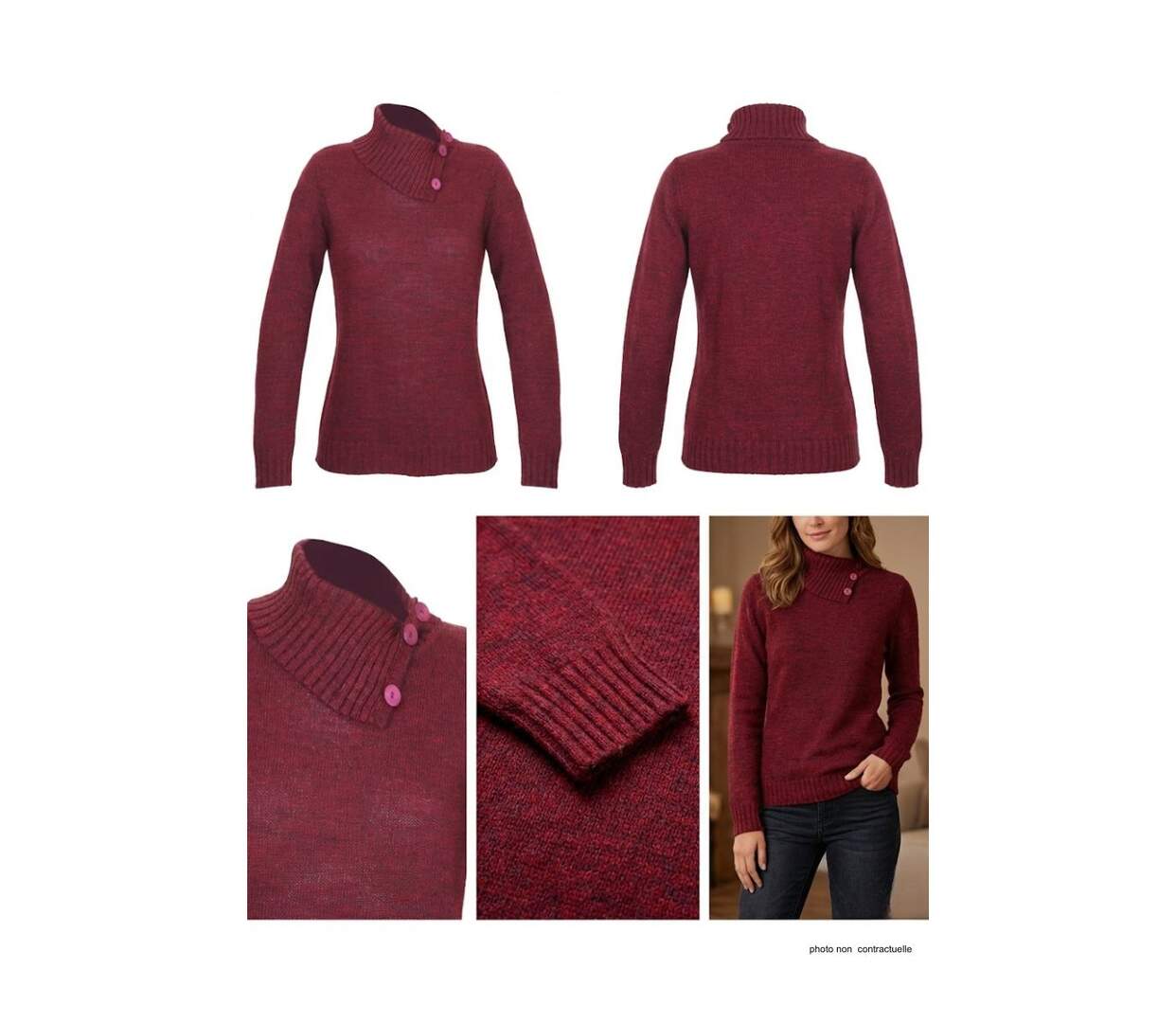 Pull Col Cassé Femme Mayflower DEFI2R Modulable-4