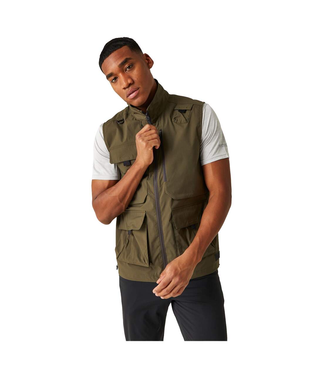 Veste Sans Manches Travel Light Homme Kaki Foncé Regatta-4