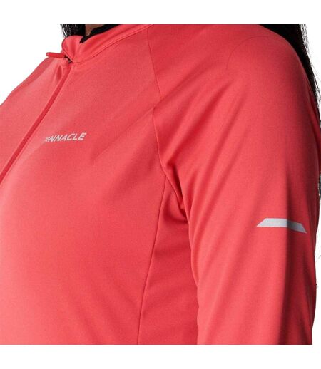 Womens/ladies Logo Long-sleeved Cycling Jersey Coral Pinnacle