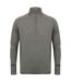 Mens long sleeve zip neck performance top grey marl Tombo-1