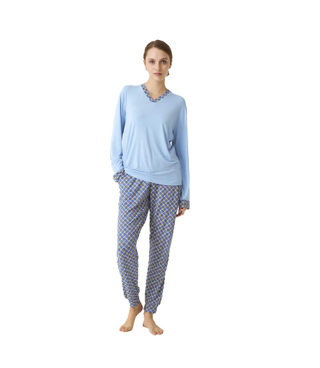 JJB2 Women's Fine Modal Long Sleeve Pajamas-1