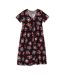 Womens/ladies Floral All-over Print Midi Dress Black Charcoal Moomin-2