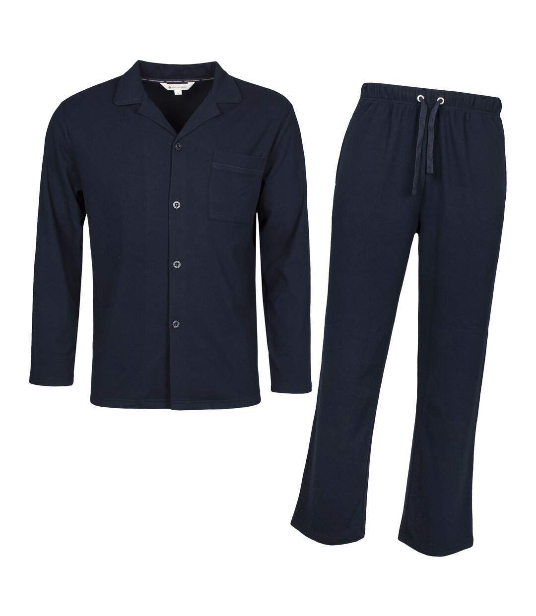 Mens Thermal Pyjama Set with Long Sleeve Top & Bottoms for Cold Nights-1