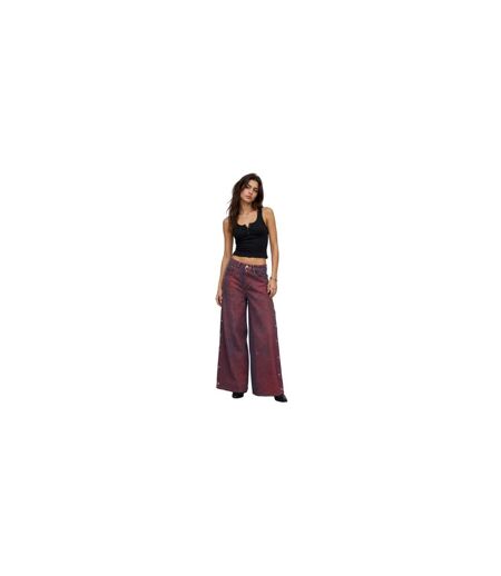 Womens/ladies Foil Wren Wide Leg Trousers Red AmyLynn