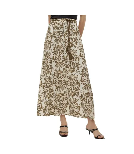 Jupe ecru/kaki femme vero moda imma