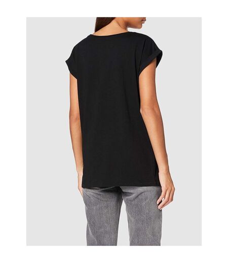 Build Your Brand Womens/Ladies Organic Extended Shoulder T-Shirt (Black) - UTRW8410