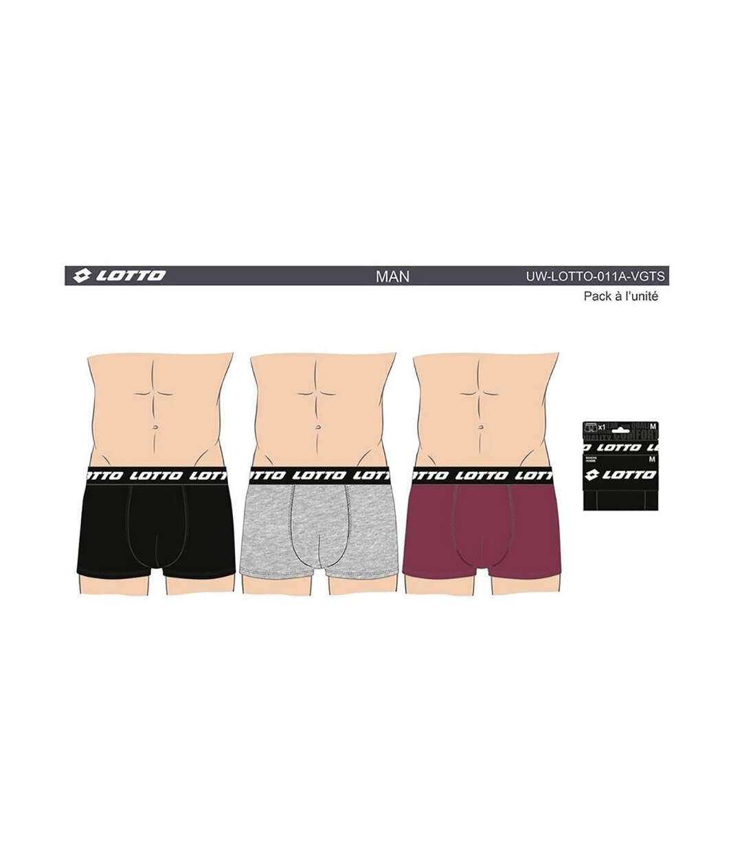 Boxer homme LOTTO Pack de 6 Boxers 0760