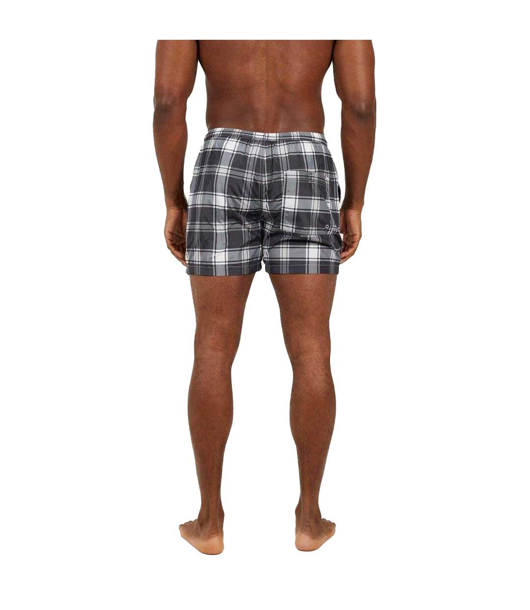 Short De Bain Motif/style À Carreaux Homme Noir Blanc Brave Soul-2