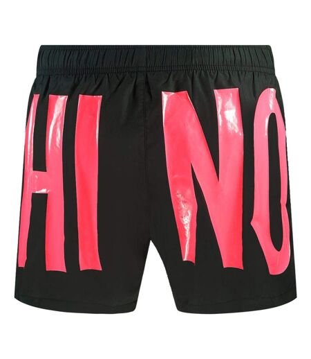 Short De Bain Motif Logo Homme Rose Noir Moschino
