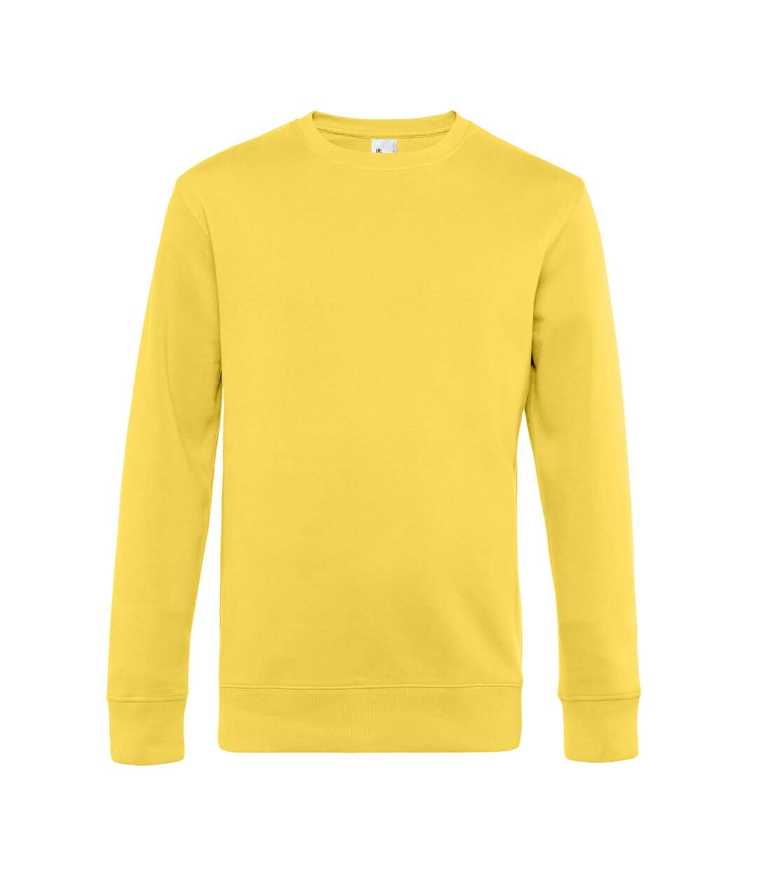 Mens king crew neck sweater yellow fizz B&C