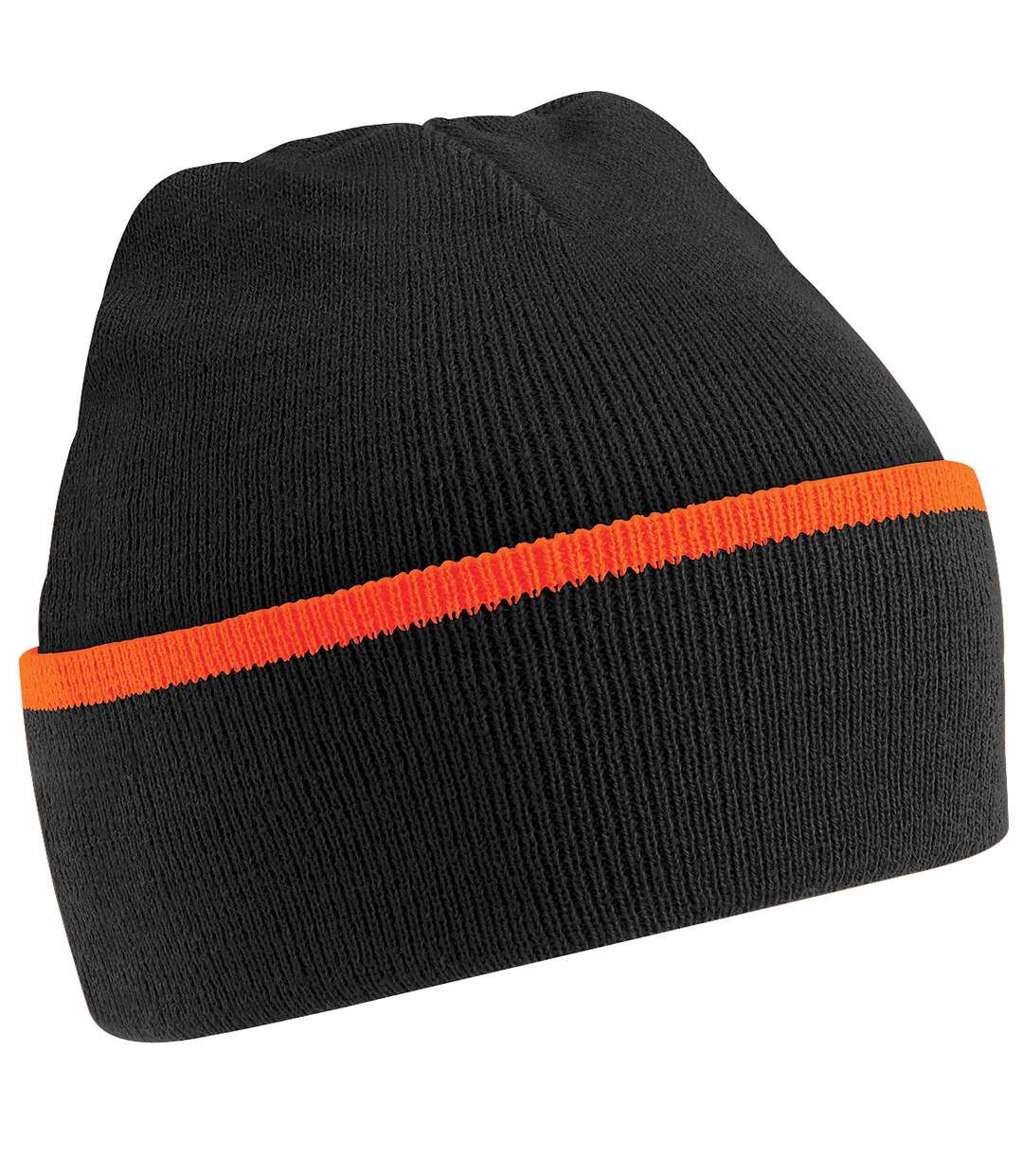 Bonnet Adulte Unisexe Noir Orange Beechfield-2