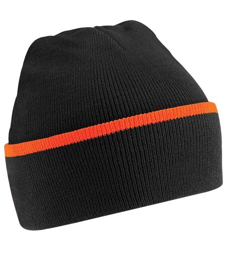 Bonnet adulte unisexe noir/orange Beechfield