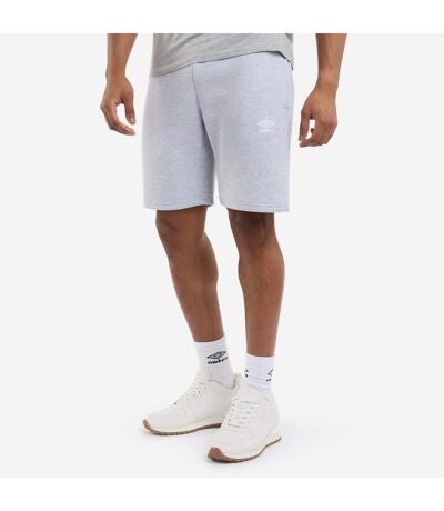 Umbro Mens Fleece Logo Casual Shorts (Grey Marl)
