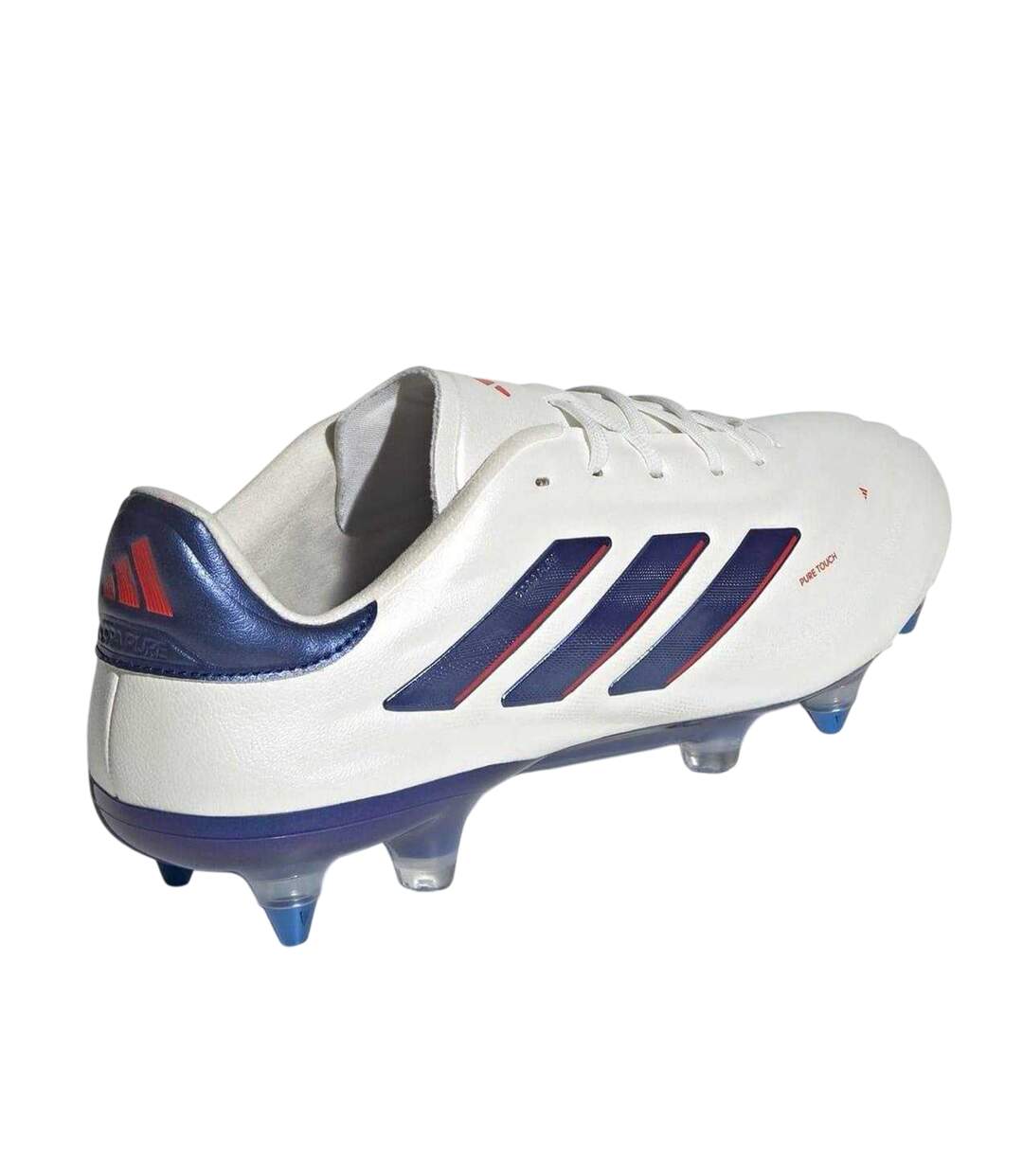 Mens Elite Leather Soft Ground Football Boots White Blue Adidas-2