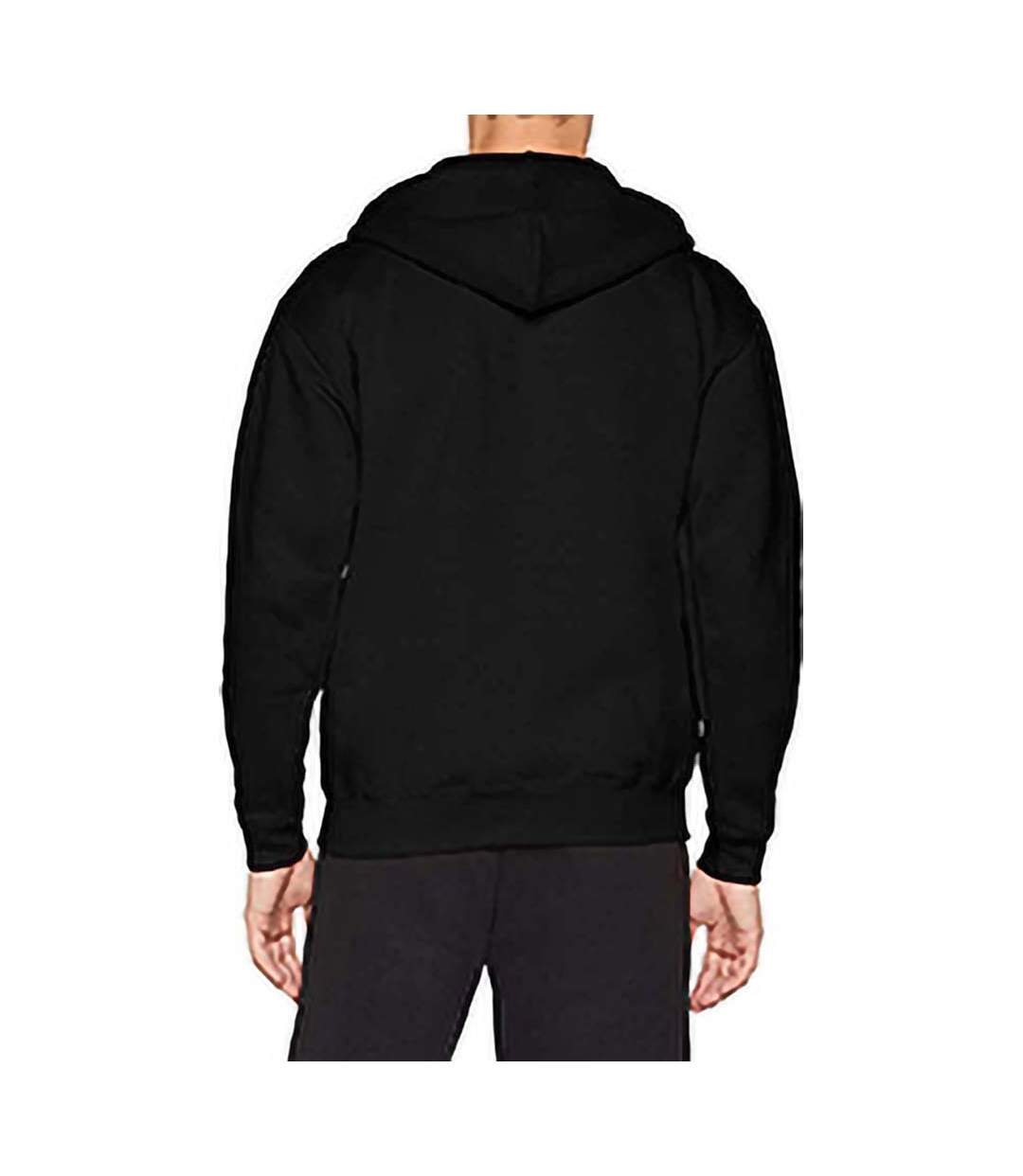 Sweatshirt À Capuche Et Fermeture Zippée Homme Noir Fruit Of The Loom-3