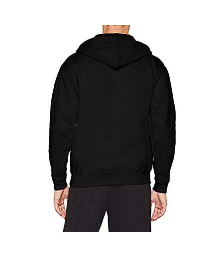 Sweatshirt À Capuche Et Fermeture Zippée Homme Noir Fruit Of The Loom