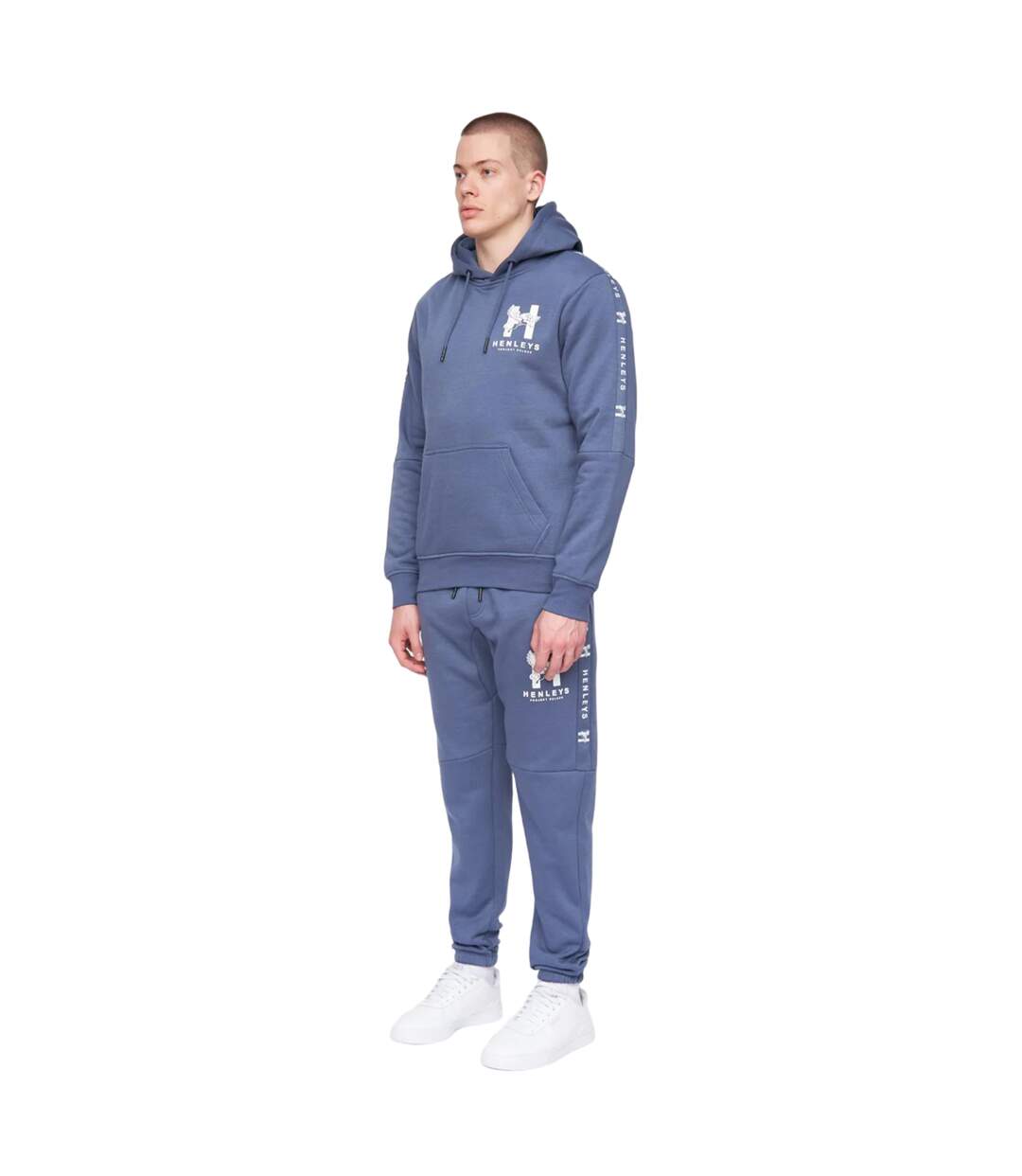 Sweat à capuche tapehen homme bleu marine foncé Henleys-3