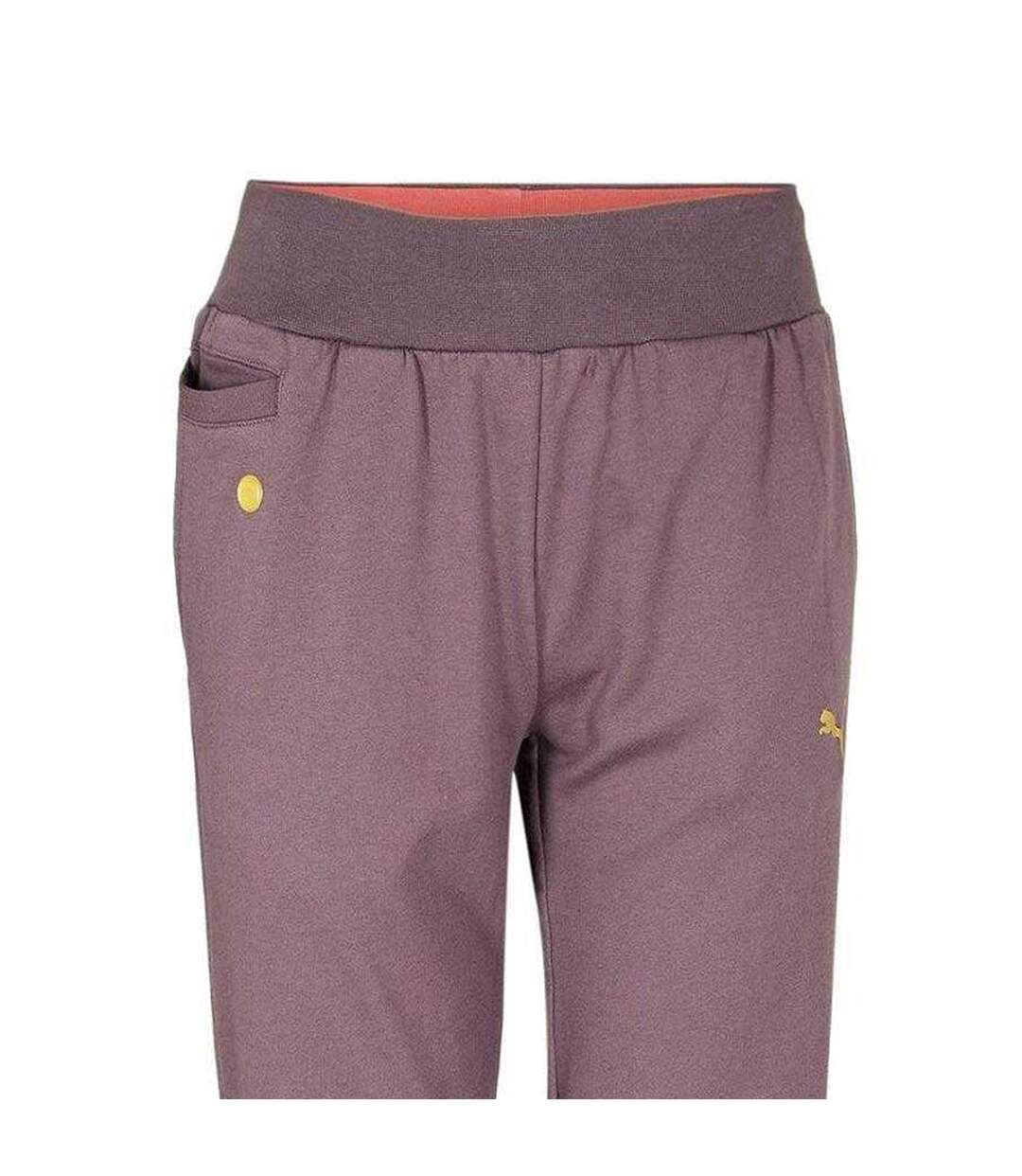 Womens/ladies Flared Jogging Bottoms Purple Puma-3