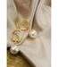 Silver Hexagon Freshwater Single White Large Pearl Dainty Drop Dangle Stud Earring