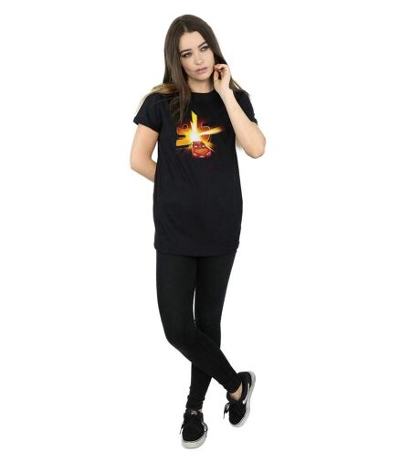 Disney - T-shirt CARS LIGHTNING MCQUEEN BURST - Femme (Noir) - UTBI16111