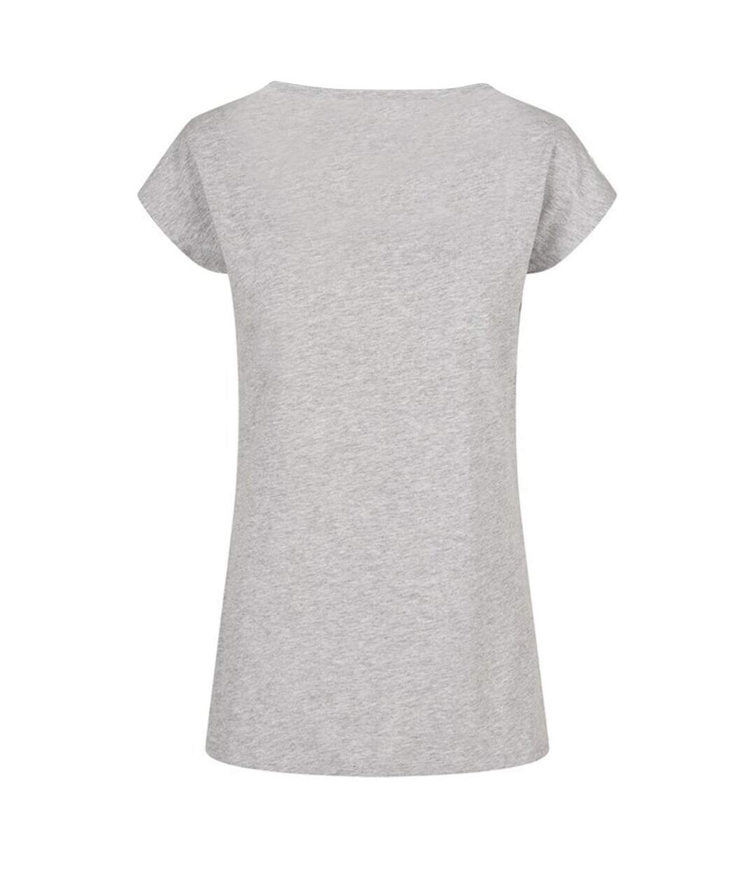 Build Your Brand Womens/Ladies Wide Neck T-Shirt (Heather Grey) - UTRW8369-2