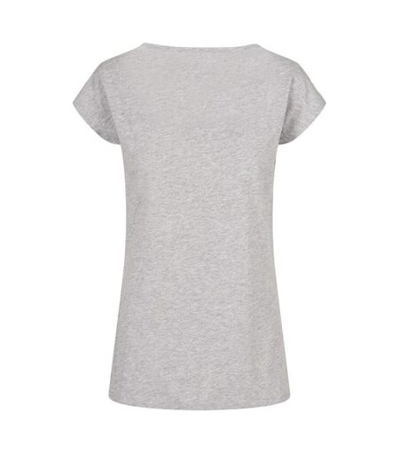 Build Your Brand Womens/Ladies Wide Neck T-Shirt (Heather Grey) - UTRW8369