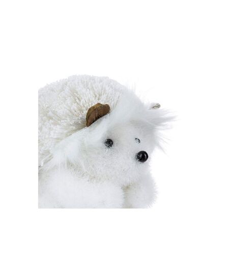 Hérisson Boule Déco Cocon 14cm Blanc