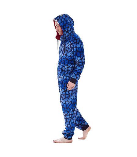 Mens Raptor Fleece Jumpsuit Blue Black Keanu