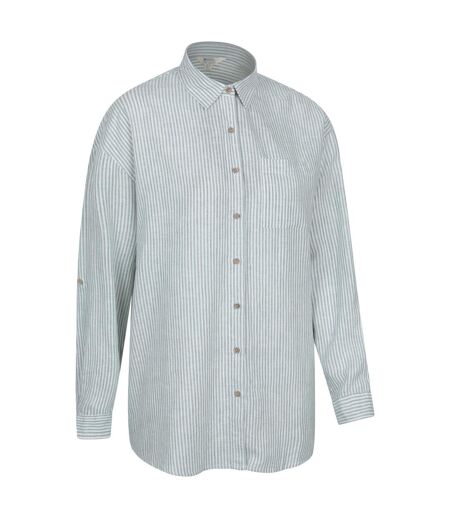 Womens/ladies Santiago Stripe Oversized Shirt Light Khaki Mountain Warehouse