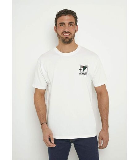 T-shirt coton épais, broderie graphique