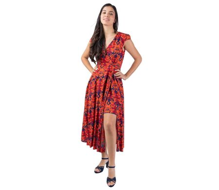 Robe mi-longue chic LOLITA coupe féminine élégante Coton Du Monde
