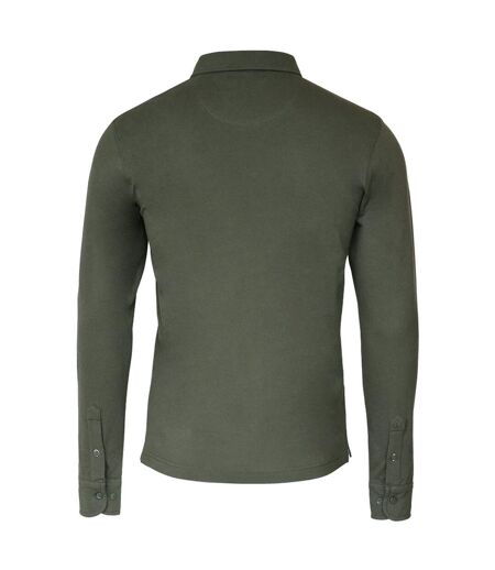 Nimbus Mens Carlington Deluxe Long Sleeve Polo Shirt (Olive)