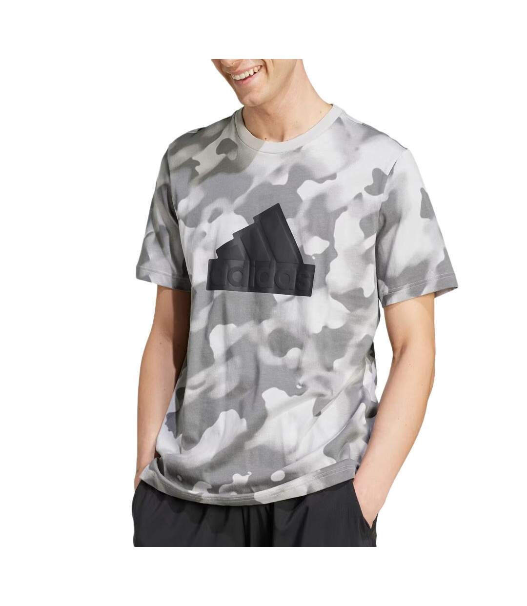 T-Shirt gris/blanc homme adidas bos-1