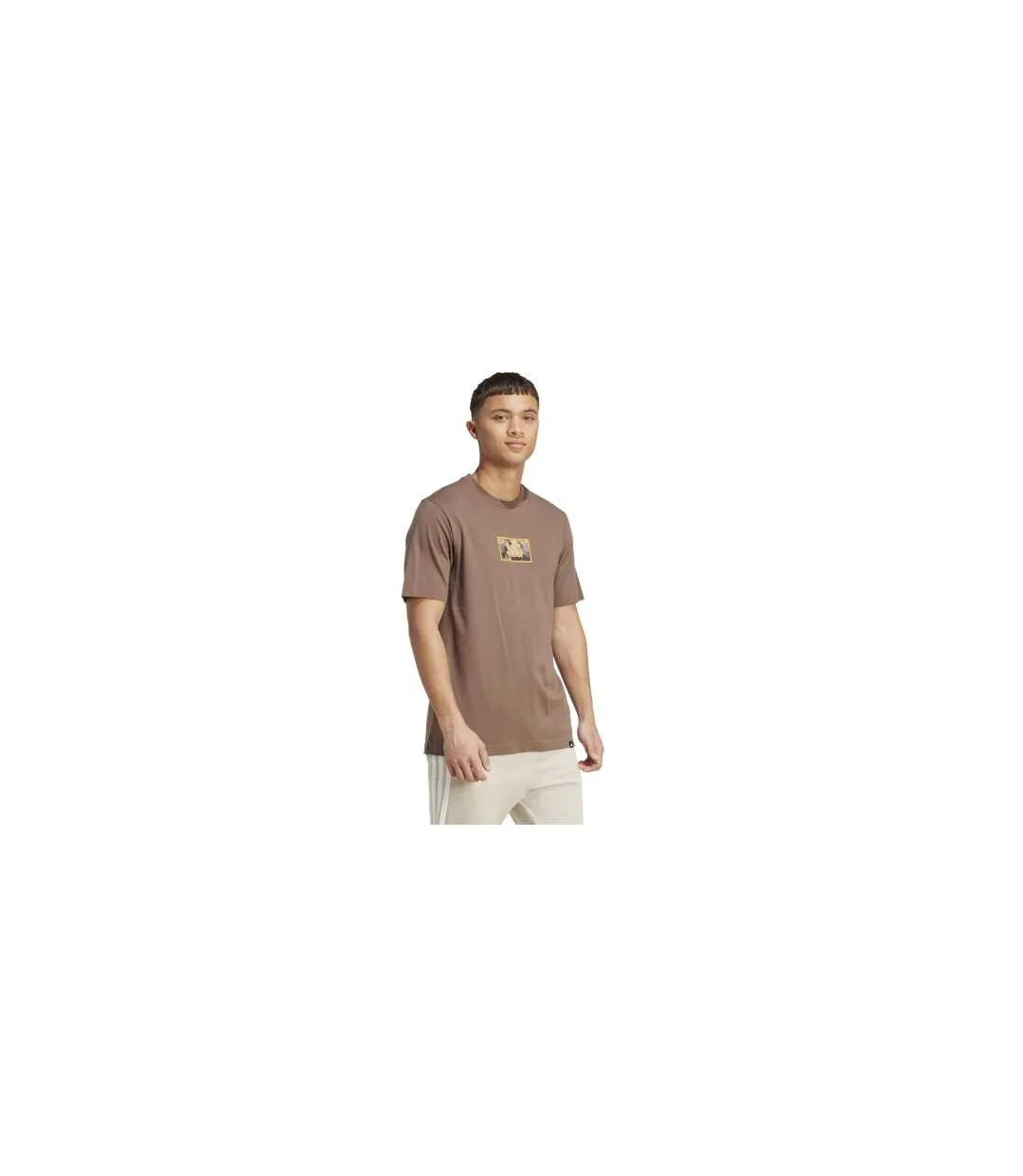 T-shirt Motif/style Logo Homme Marron Adidas-1