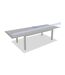 Table de jardin extensible en aluminium effet bois 12 places ALLURE - Grège et avoine-4