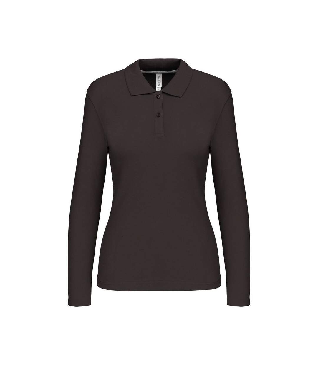 Polo manches longues - Femme - K244 - gris foncé-1