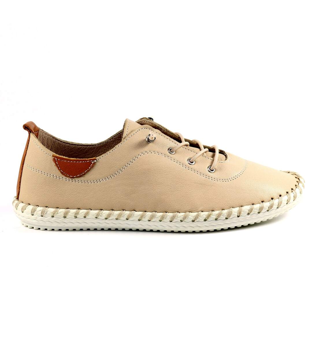 Tennis st ives femme beige / blanc Lunar-1