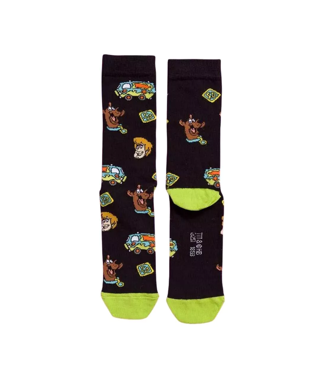 Chaussettes Motif/style Mystery Machine Adulte Noir Vert Scooby Doo-4