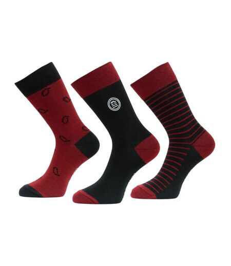 X3 paires de chaussettes rouge/noir homme serge blanco chv- 39/42