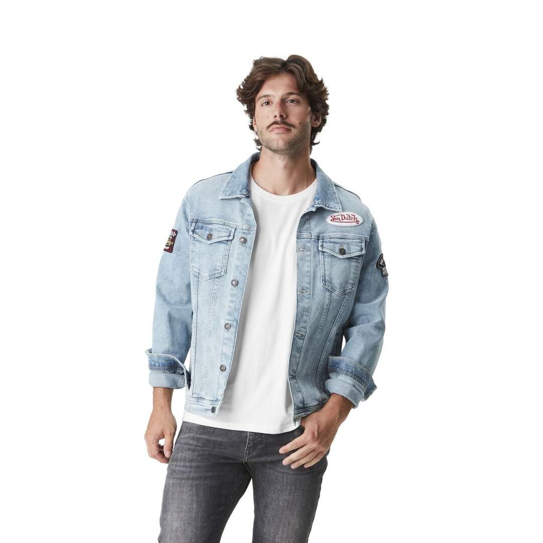 Veste Jeans homme Max Used Bleu Vondutch-1