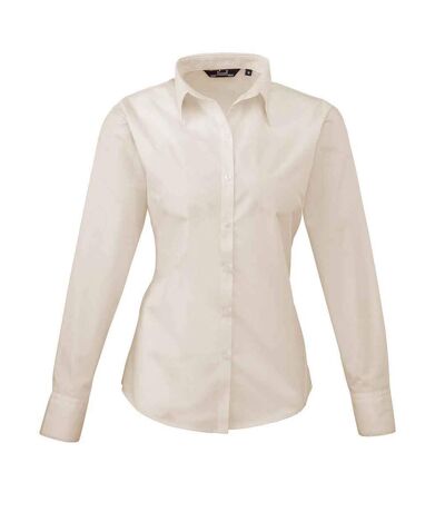 Womens/ladies long-sleeved shirt natural Premier