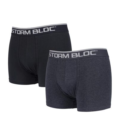 Storm Bloc - 2 Pack Mens Stretch Fit Comfort Cotton Rich Boxer Trunks with Elastic Waist